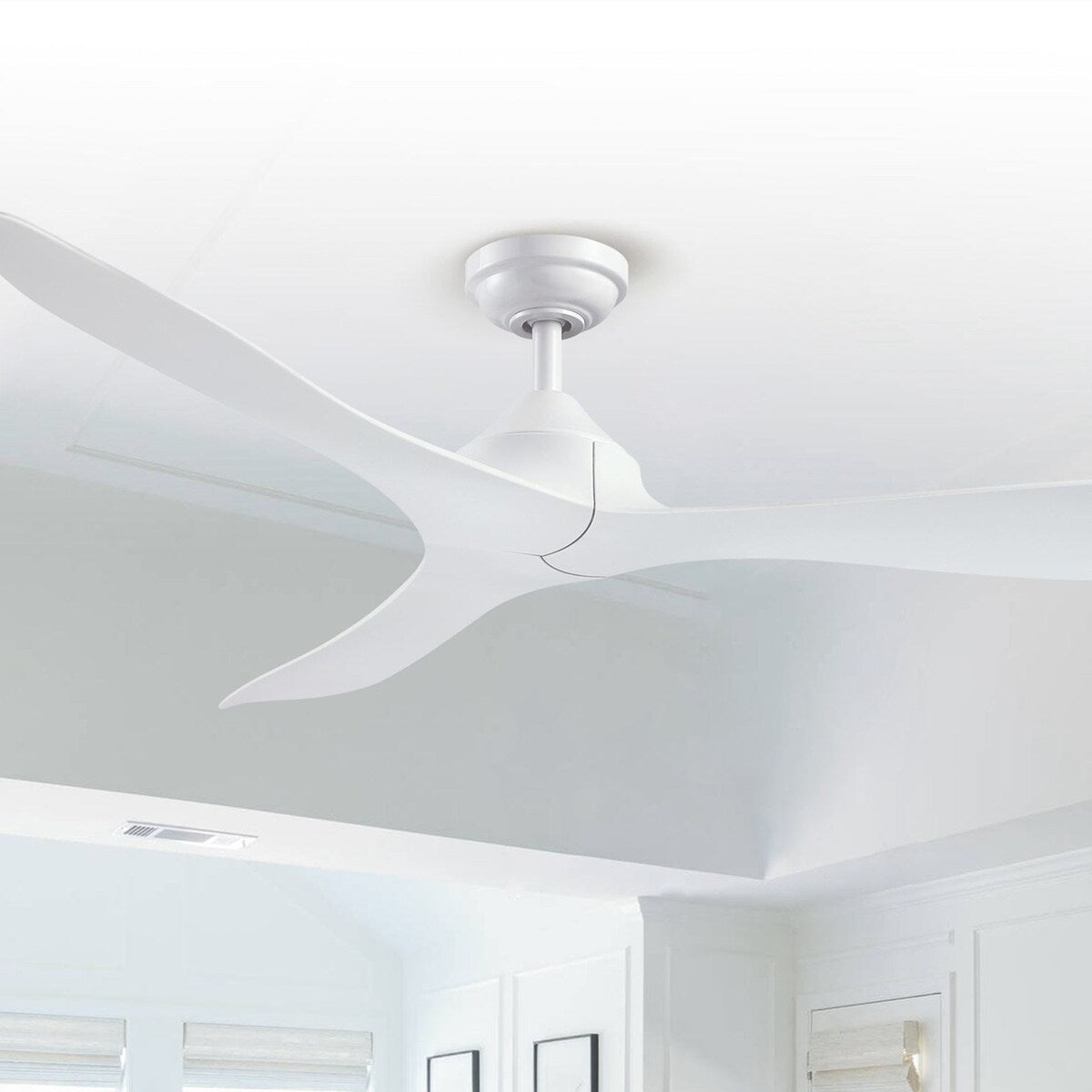 Ventilateur de plafond moderne noir à 3 pales de 56 pouces avec télécommande