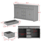 Buffet blanc laqué de style moderne et contemporain du milieu du siècle, 150 cm