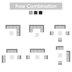 Ensemble de sièges d'extérieur modulables 6 personnes avec coussins