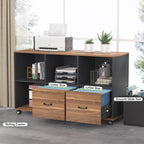 Bureau d'ordinateur en L de 63 pouces avec caisson latéral de 47 pouces, ensemble de bureau de direction pour bureau à domicile