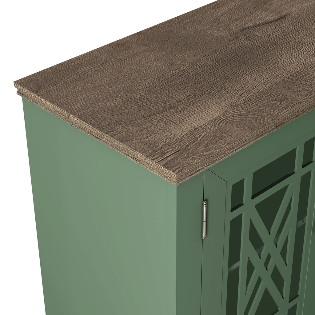 Buffet/meuble d'appoint de cuisine en bois de style vintage - Largeur : 63 pouces