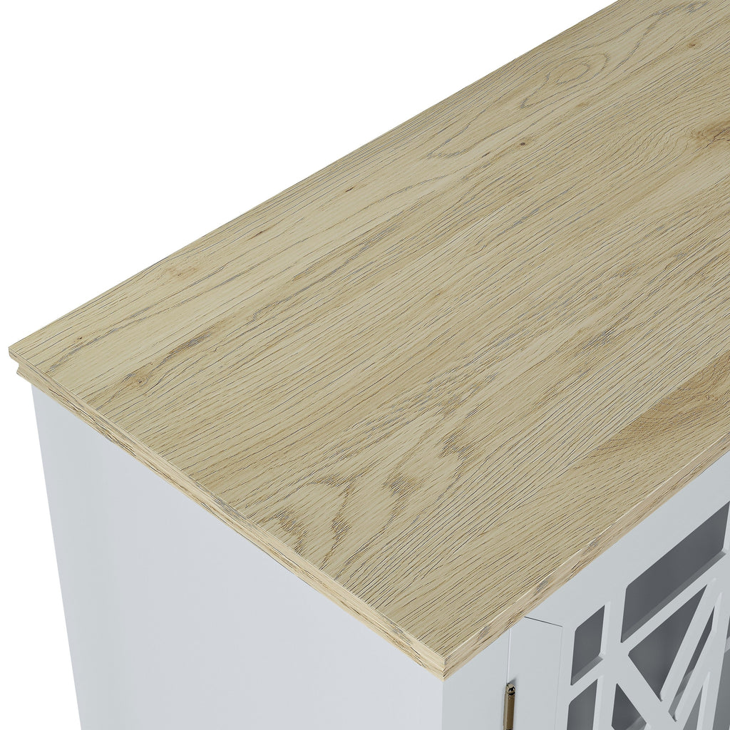 Buffet/meuble d'appoint de cuisine en bois de style vintage - Largeur : 63 pouces