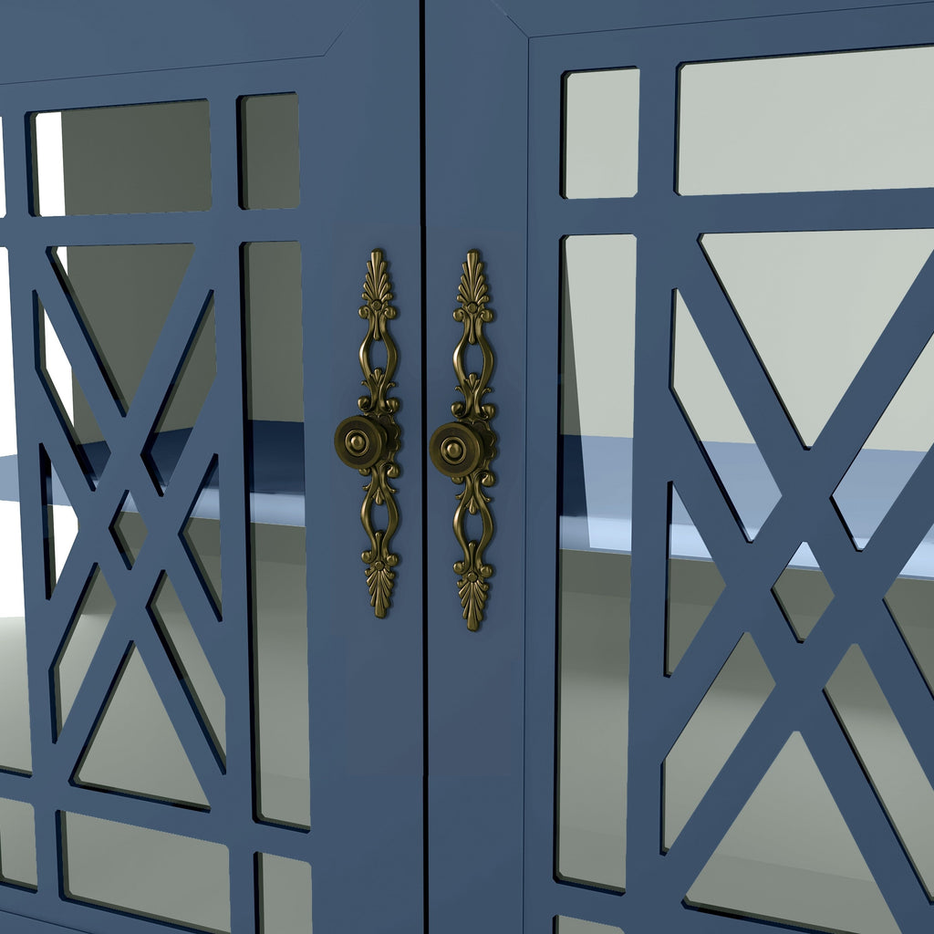 Buffet/meuble d'appoint de cuisine en bois de style vintage - Largeur : 63 pouces