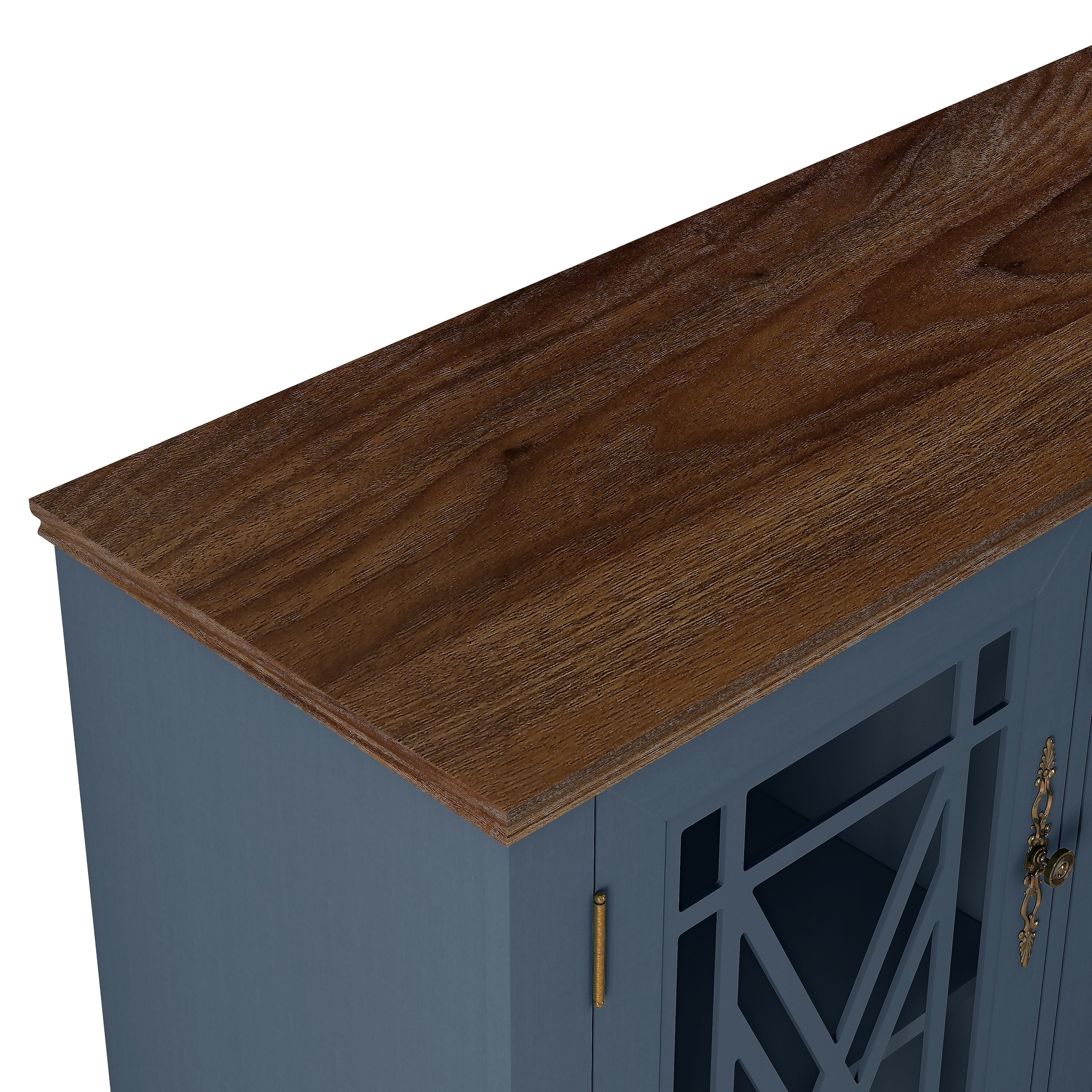 Buffet/meuble d'appoint de cuisine en bois de style vintage - Largeur : 63 pouces