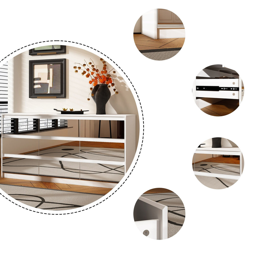 Commode d'appoint 63W à 9 tiroirs pour salon ou chambre