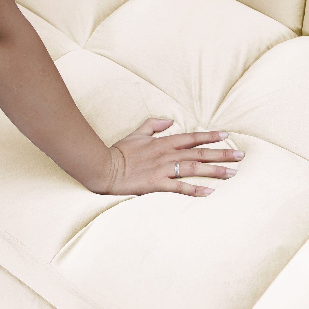 Canapé-lit convertible 3 en 1 en velours 64,96 avec dossier réglable, poche de rangement et capacité de charge de 227 kg