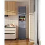 Armoire à linge étroite de salle de bain de 170 cm de haut, 5 niveaux, en bois massif, meuble de rangement autoportant