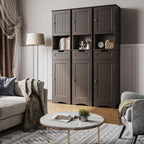 Armoire à linge étroite de salle de bain de 170 cm de haut, 5 niveaux, en bois massif, meuble de rangement autoportant