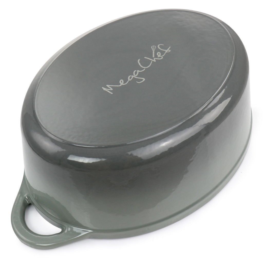 Cocotte ovale en fonte émaillée de 7 litres, couleur Nuage d'orage