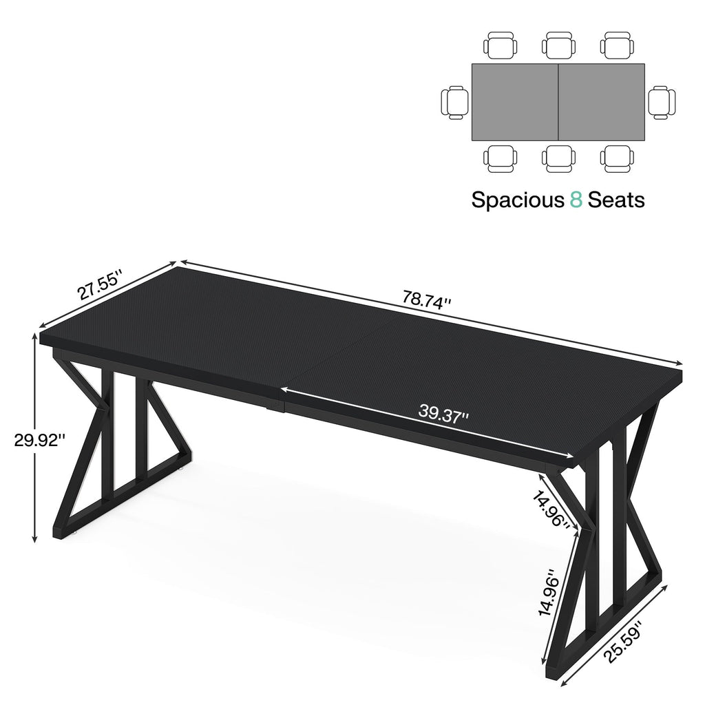 Bureau de direction de 70,8 pouces, grand bureau d'ordinateur, poste de travail