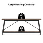 Table console extra longue de 70,9 pouces, style industriel.