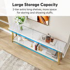 Table console extra longue de 70,9 pouces, style industriel.