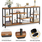 Console de canapé de 70,9 pouces avec rangement, table d'entrée à 3 niveaux pour couloir