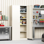 Armoire de rangement de 71 pouces avec étagères réglables pour garage, cuisine, garde-manger ou bureau.