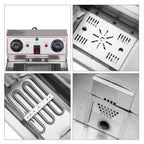 Friteuse à cuve unique en acier inoxydable de 8,5 pintes (8,5 L) avec robinet, puissance maximale de 1700 W et grande poignée