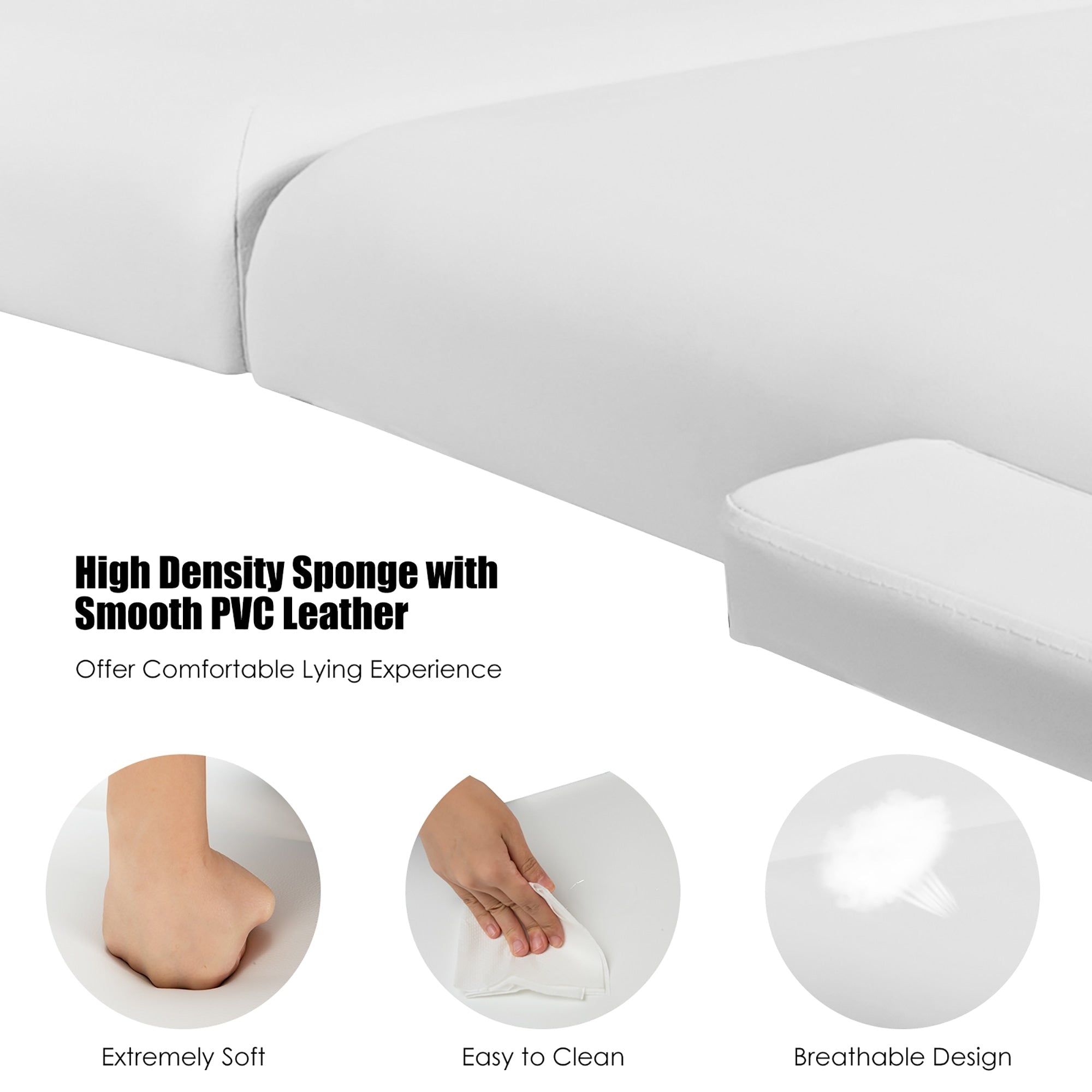 Table de massage portable de 213 cm (84 po) de long, réglable, pour le visage, les soins spa et les tatouages, avec sac de transport.