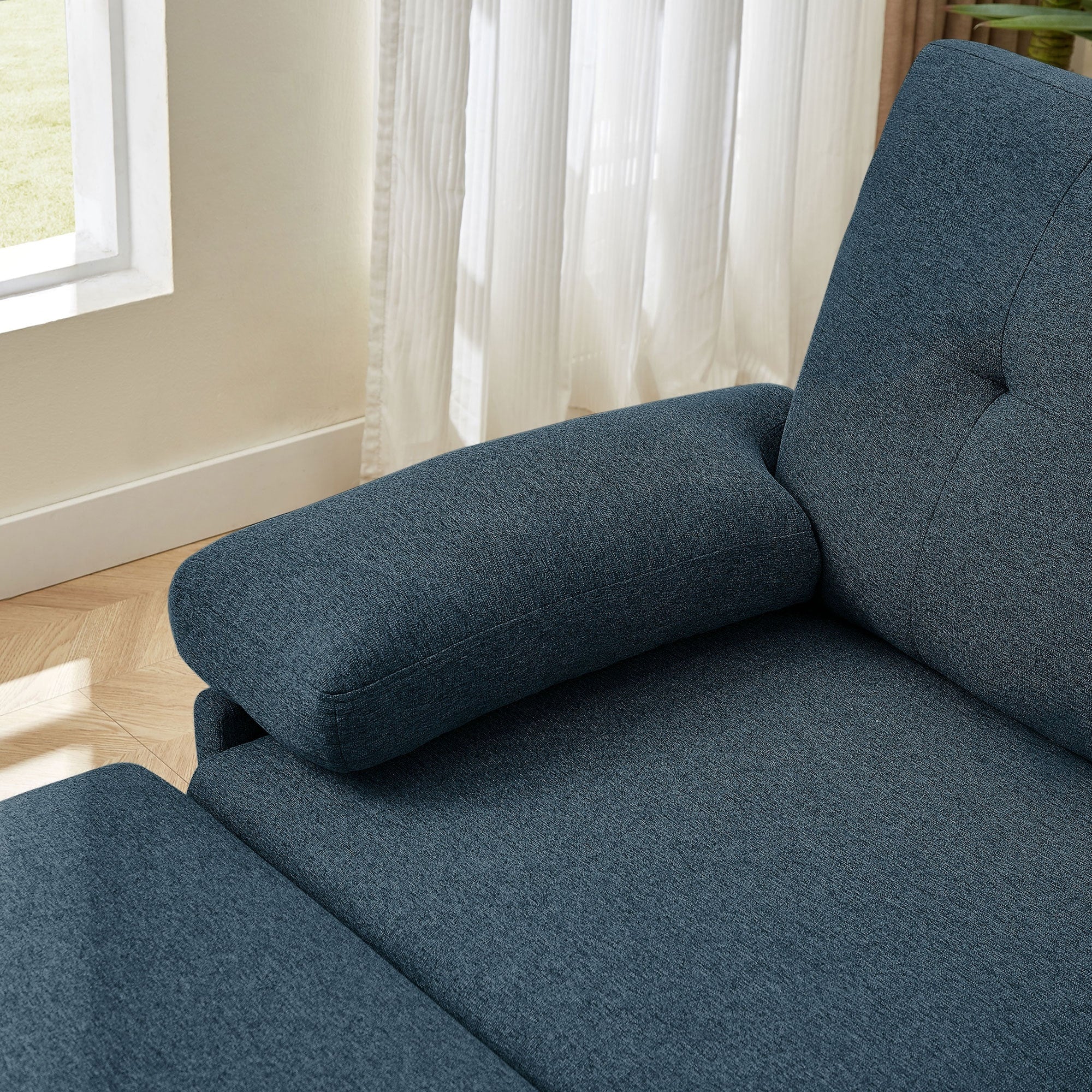 Canapé d'angle en L de 86,22 pouces avec poches de rangement latérales