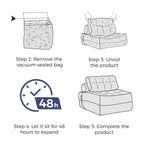 Canapé-lit pliant en velours côtelé, 8 places