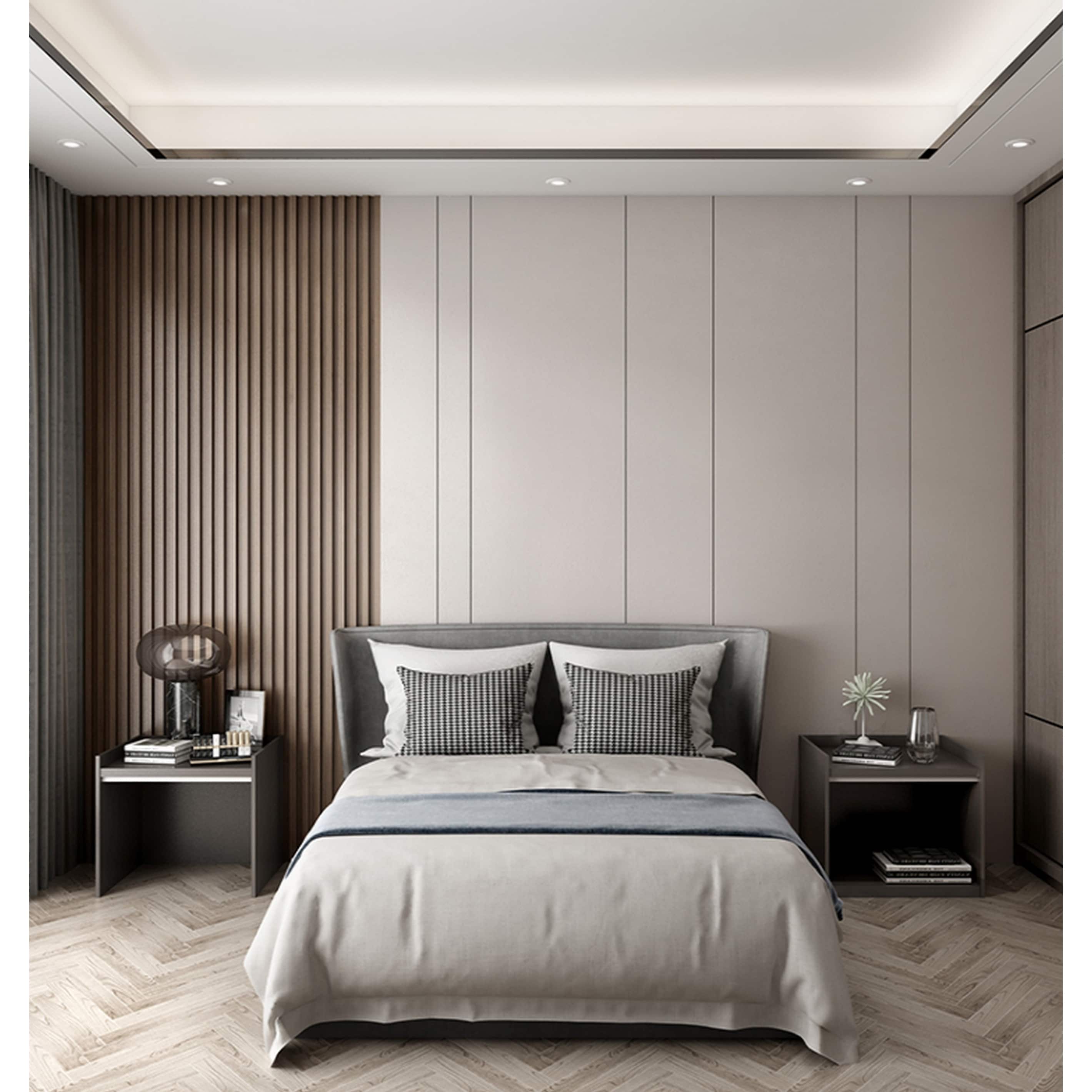 Panneau de revêtement mural en bois massif 93 po x 6 po x 0,8 po - 3 pièces + 1 pièce de finition