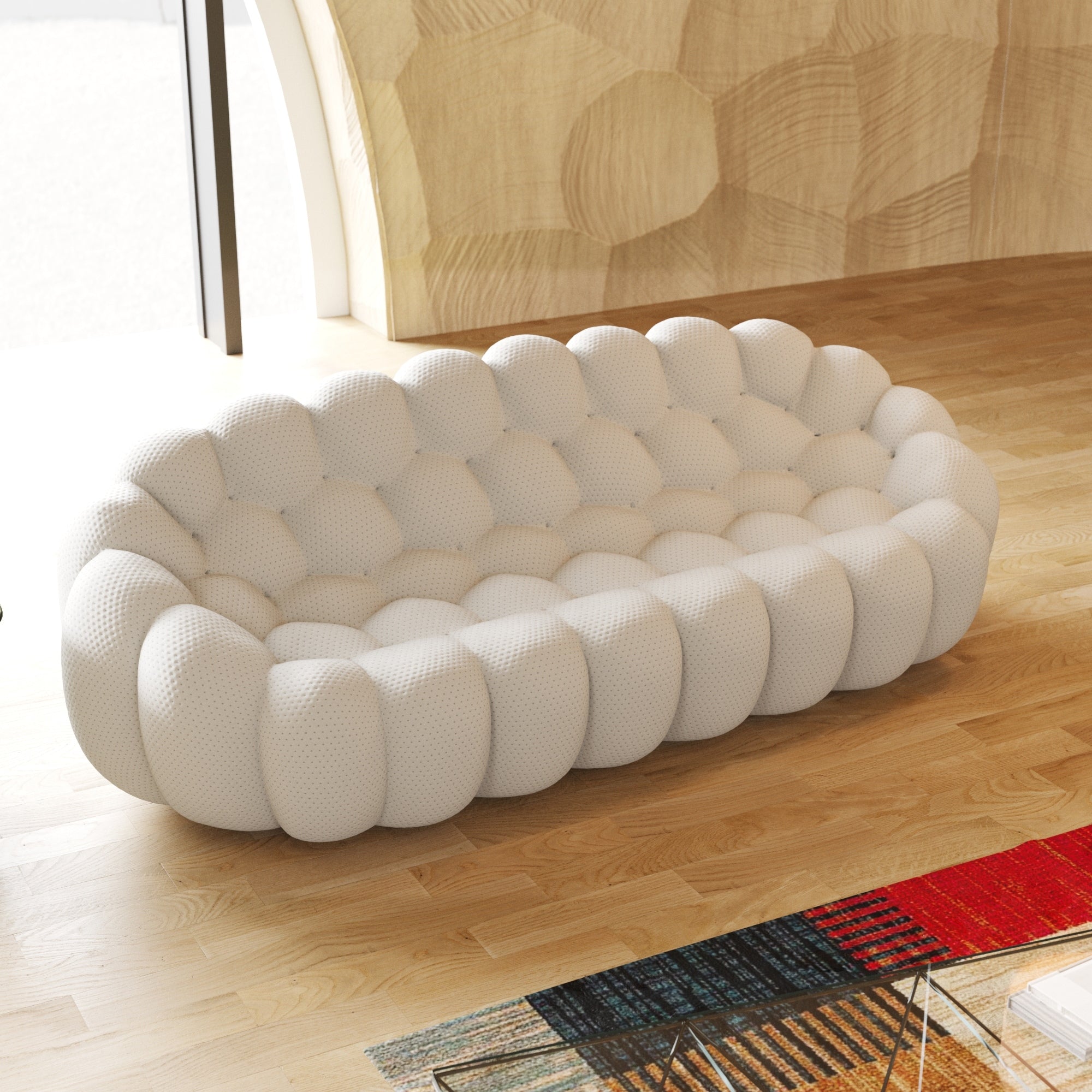 Canapé bulle moderne 3D en forme de nid d'abeille de 250 cm (98,43 pouces)