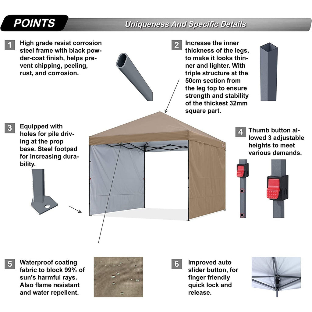 ABCCANOPY Tente-auvent résistante et facile à monter, tente d'extérieur