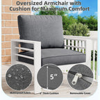 Ensemble de mobilier de patio en aluminium AECOJOY 7 pièces, ensemble de conversation d'extérieur