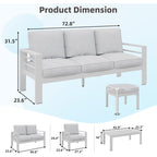 Ensemble de mobilier de patio en aluminium AECOJOY 7 pièces, ensemble de conversation d'extérieur