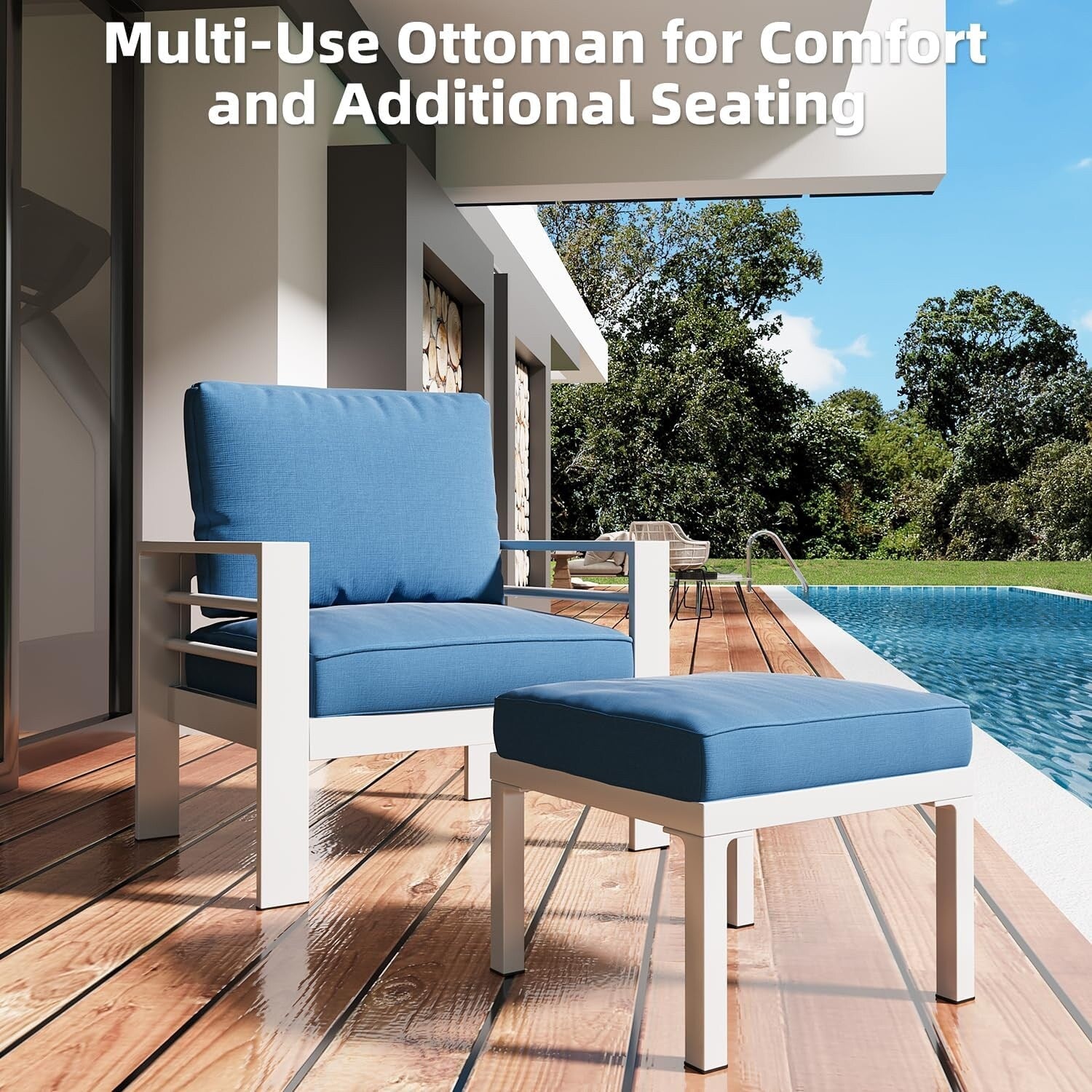 Ensemble de mobilier de patio en aluminium AECOJOY 7 pièces, ensemble de conversation d'extérieur