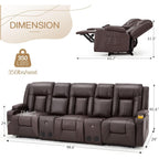 Canapé inclinable manuel AECOJOY pour camping-car, canapé inclinable en polyuréthane, sièges de cinéma maison avec console