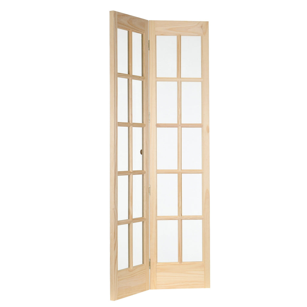 Porte pliante traditionnelle AWC en pin brut à vitrage divisé de 76 cm (30 pouces)