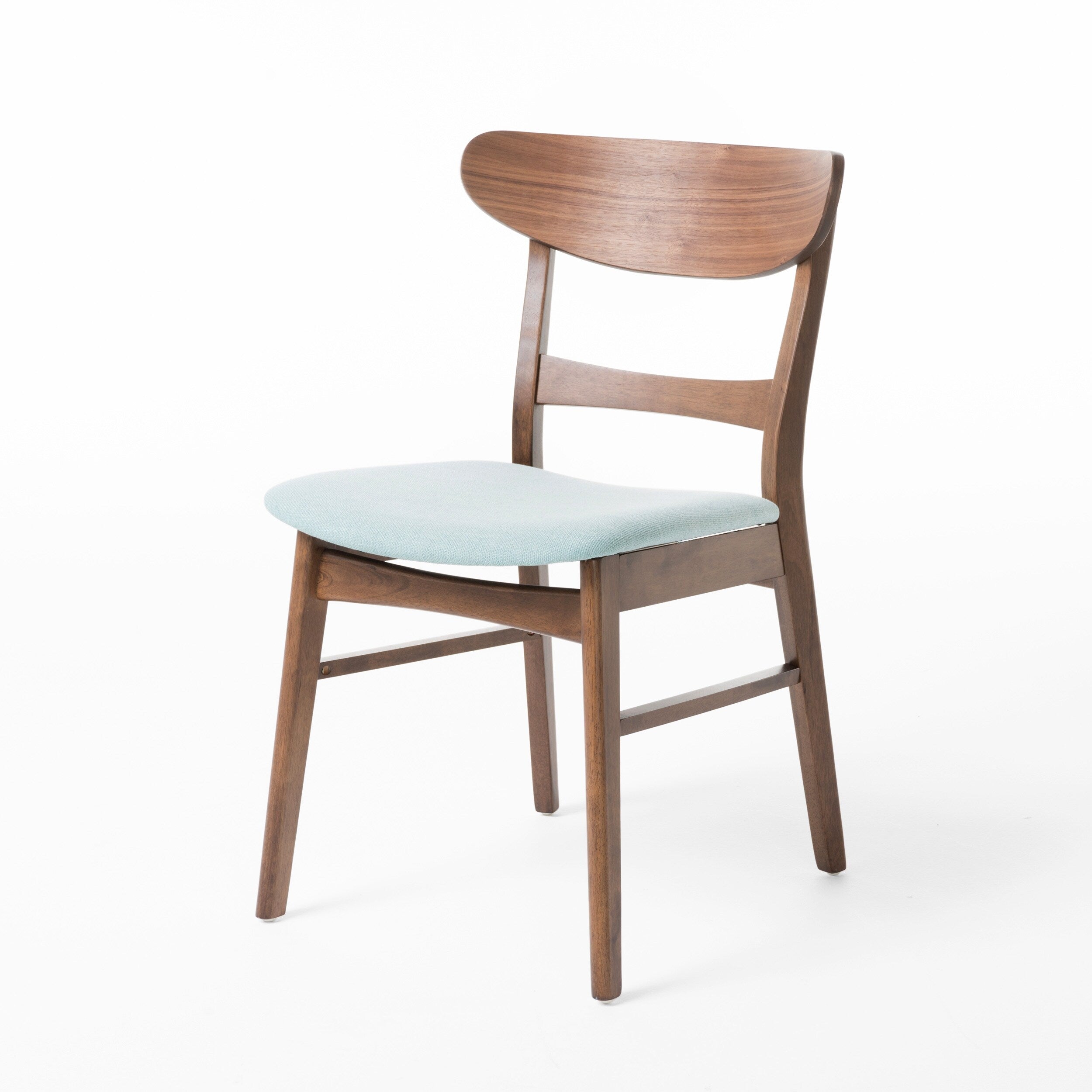 Chaises de salle à manger Abrielle en bois d'hévéa, style moderne du milieu du siècle (lot de 2), par Christopher Knight Home