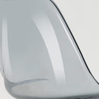 Chaise de bureau à roulettes pivotante en acrylique, sans accoudoirs et réglable en hauteur