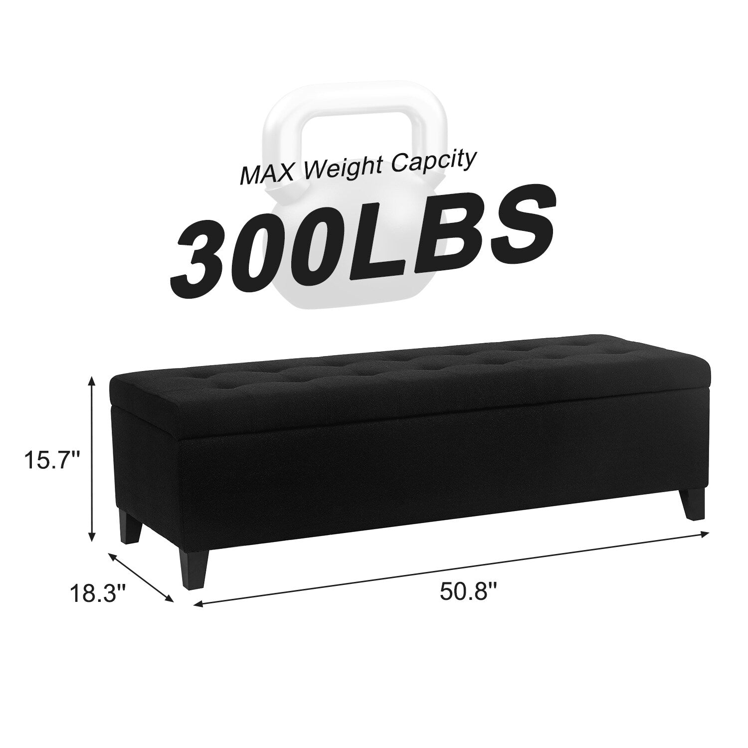 Banc coffre de rangement en cuir reconstitué Adeco 50