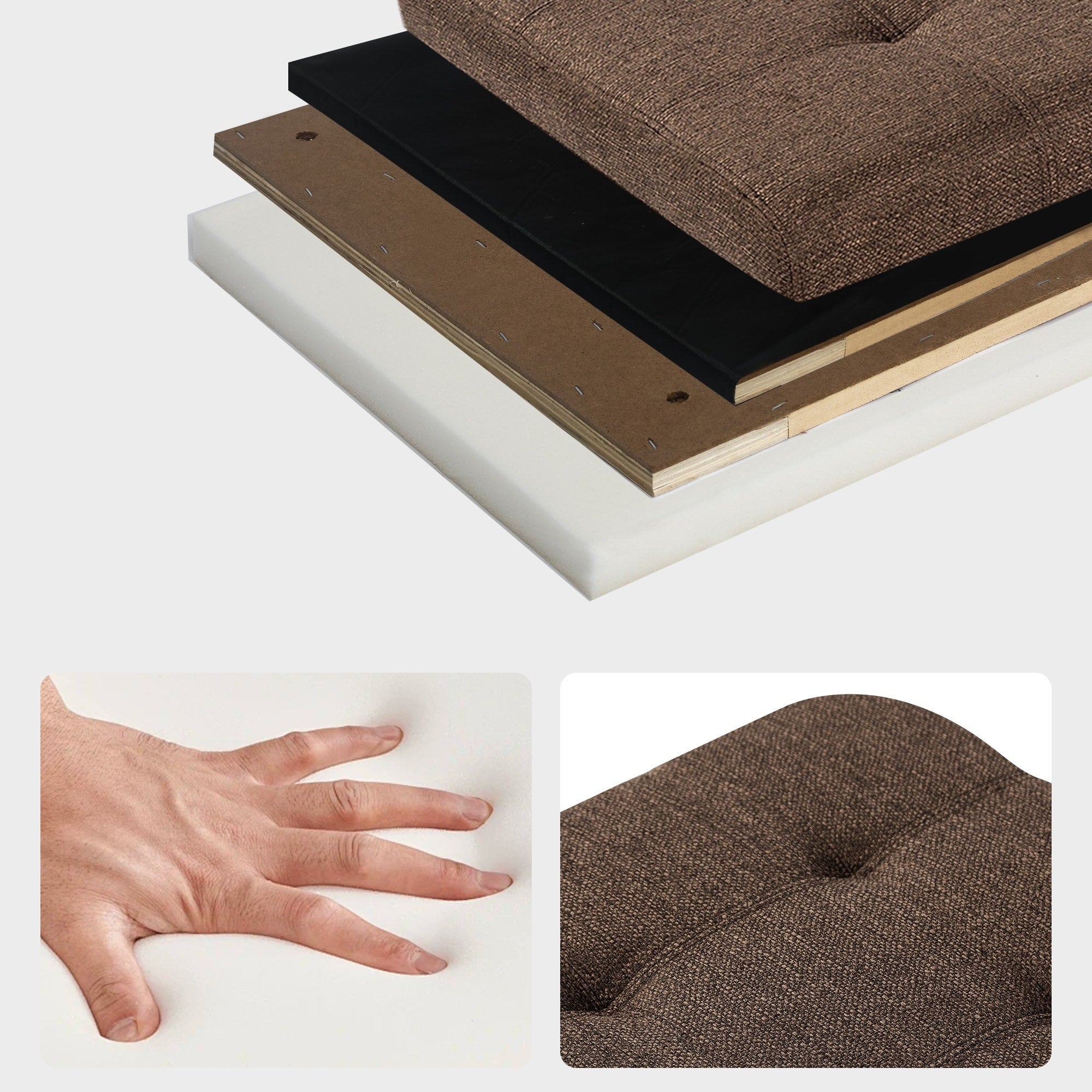 Banc coffre de rangement en cuir reconstitué Adeco 50