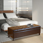 Banc coffre de rangement en cuir reconstitué Adeco 50