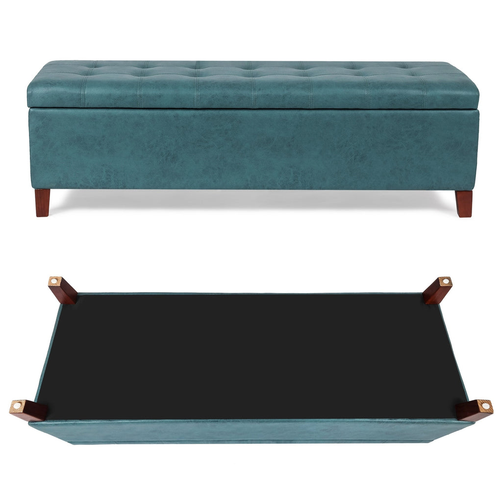 Banc coffre de rangement en cuir reconstitué Adeco 50