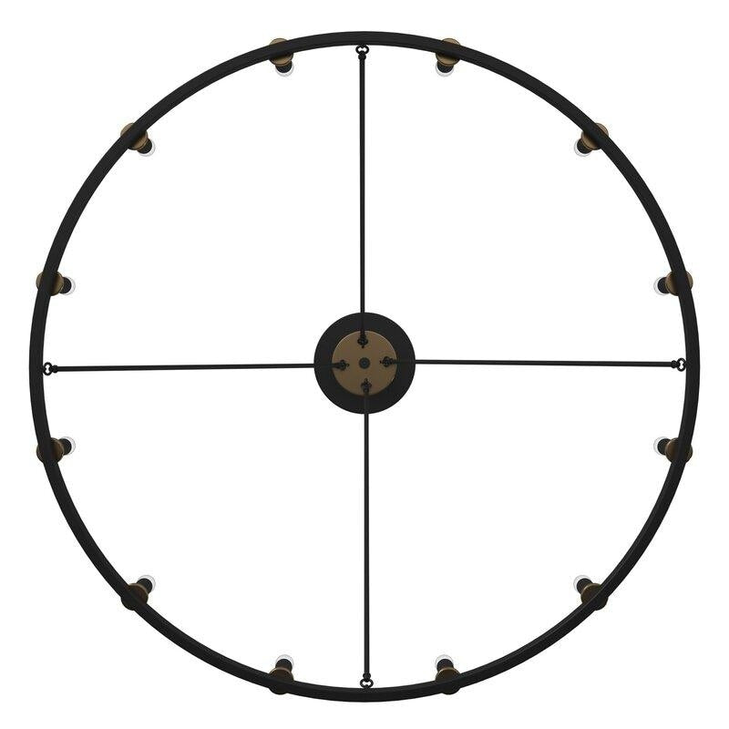 Lustre Acroma style ferme à 12 lumières, forme roue de chariot, 101,6 cm (40 po), homologué UL - 101,6 cm (40 po) de profondeur x 350 cm (138 po) de hauteur