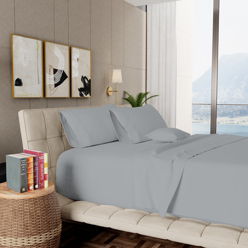 Ensemble de draps Aireolux en coton égyptien de luxe ultra-doux et soyeux, 1000 fils/cm².