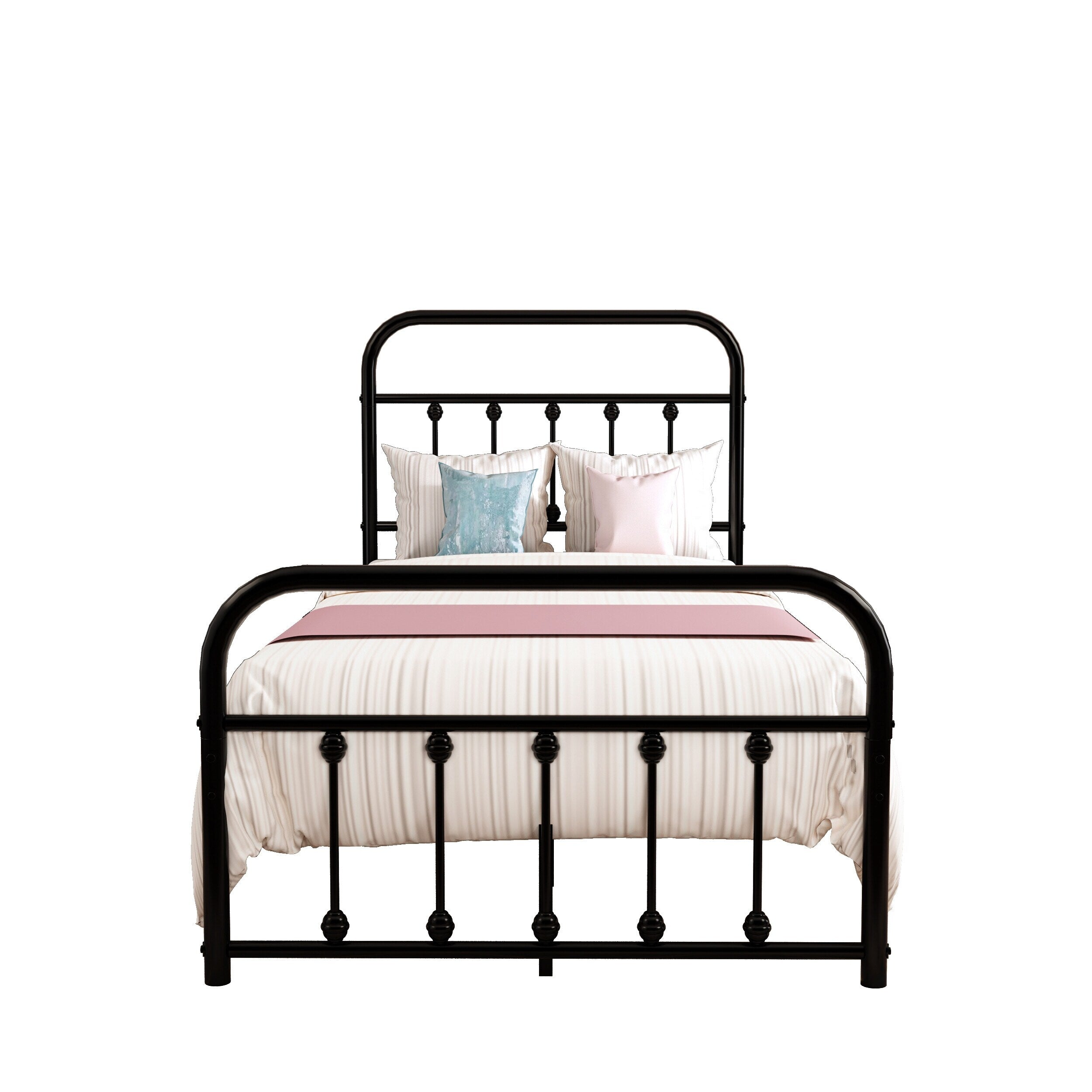 Cadre de lit plateforme en métal style vintage simple Alazyhome, montage facile