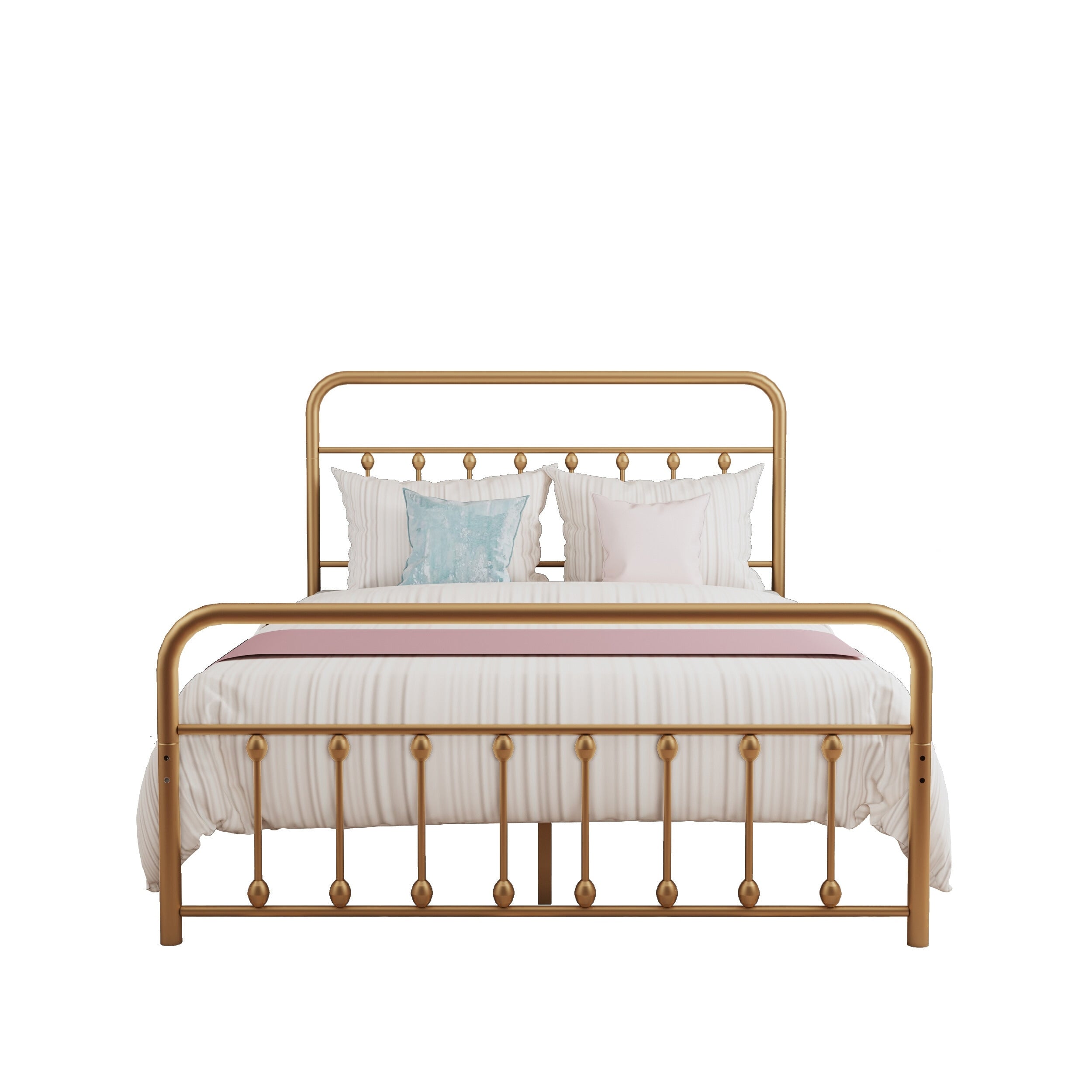 Cadre de lit plateforme en métal style vintage simple Alazyhome, montage facile