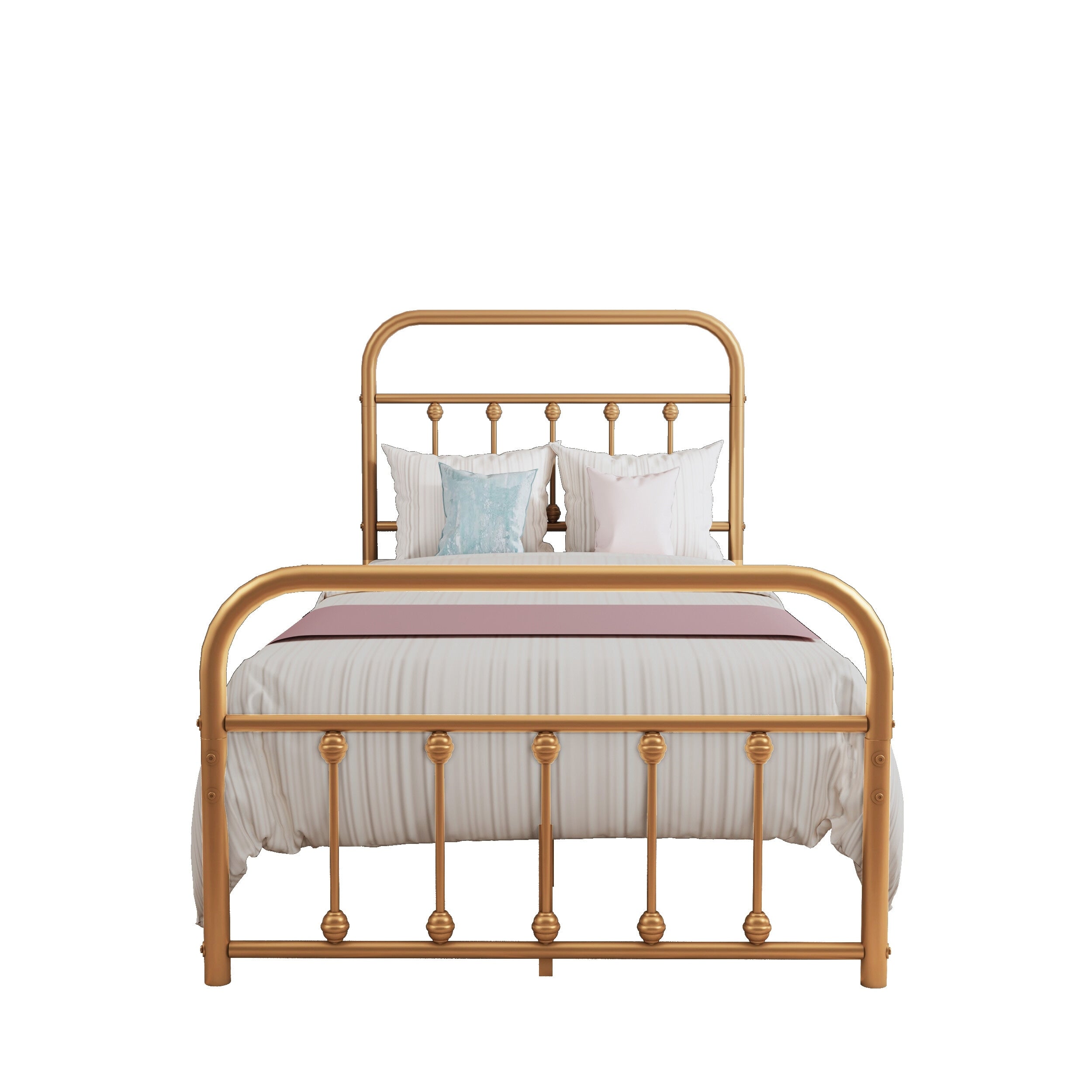 Cadre de lit plateforme en métal style vintage simple Alazyhome, montage facile