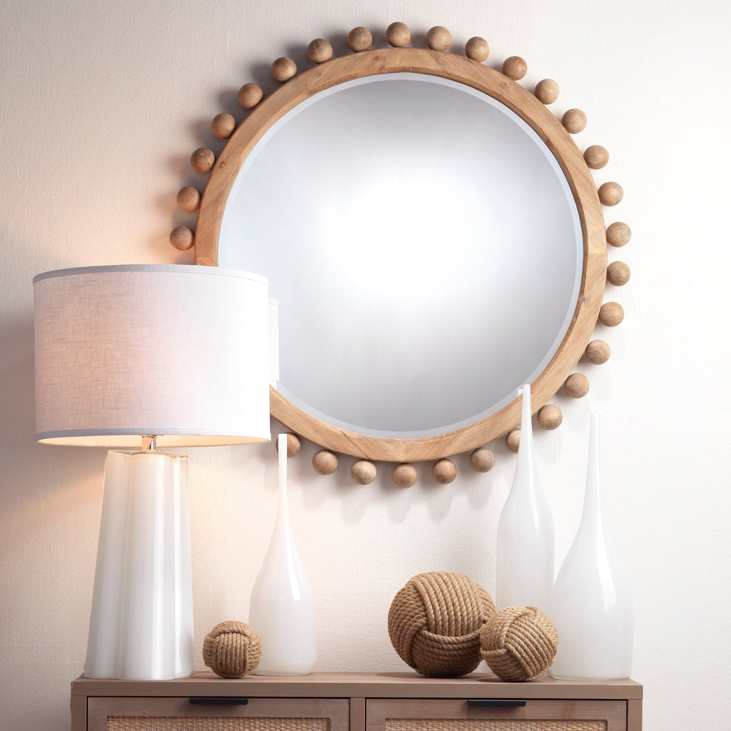 Miroir rond en bois naturel Alden Décor Orion