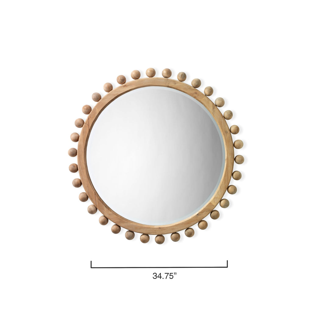 Miroir rond en bois naturel Alden Décor Orion
