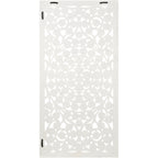 Panneau mural Allen White blanchi, sculpté à la main, 122 x 71 cm, avec incrustation de miroir