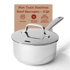 Casserole Alva Maestro en acier inoxydable avec couvercle, 2 pintes, avec bec verseur - 6,3