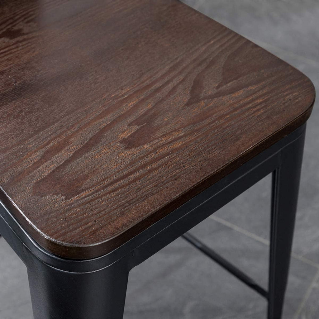 Tabourets de bar style ferme Andeworld, ensemble de 4 tabourets de bar hauteur comptoir - Lot de 4