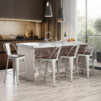 Tabourets de bar style ferme Andeworld, ensemble de 4 tabourets de bar hauteur comptoir - Lot de 4