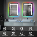 Miroir de salle de bain antibuée rétroéclairé RGB et éclairé par LED