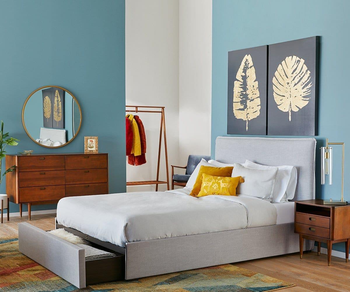 Lit de rangement rembourré Blake