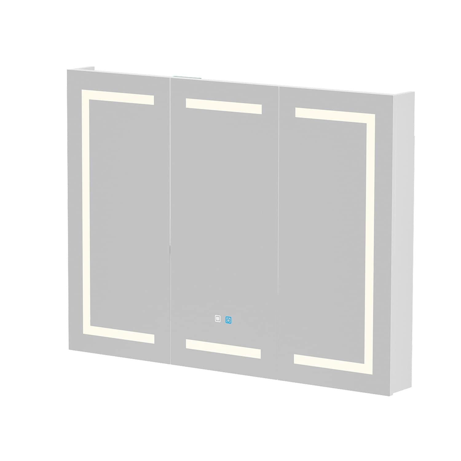 Armoire à pharmacie murale blanche avec miroir LED antibuée 6000K